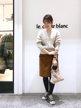 ルクールブラン名古屋セントラルパーク店スタッフさん（レディース・161cm）の秋コーディネート