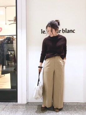 ルクールブラン名古屋セントラルパーク店スタッフさん（レディース・158cm）の秋コーディネート