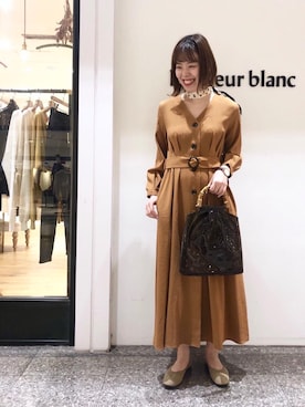 「雨」｜「アイテム（財布/小物）」を使った、ルクールブラン名古屋セントラルパーク店スタッフさん（レディース・161cm）の春コーディネート