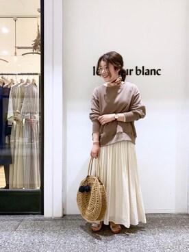 「寒い」｜「アイテム（財布/小物）」を使った、ルクールブラン名古屋セントラルパーク店スタッフさん（レディース・158cm）の春コーディネート