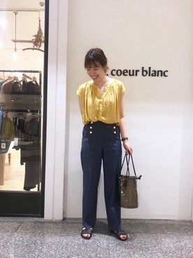 ルクールブラン名古屋セントラルパーク店スタッフさん（レディース・161cm）の夏コーディネート