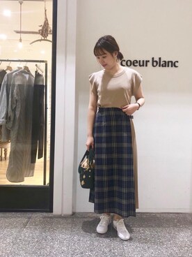 ルクールブラン名古屋セントラルパーク店スタッフさん（レディース・161cm）の夏コーディネート