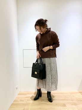 ルクールブラン名古屋セントラルパーク店スタッフさん（レディース・158cm）の秋コーディネート