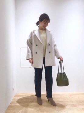 「お呼ばれ」｜「アイテム（その他アウター）」を使った、ルクールブラン名古屋セントラルパーク店スタッフさん（レディース・161cm）の秋コーディネート