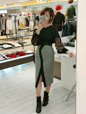 「lady」｜「アイテム（ブーツ）」を使った、湘 さん（レディース・158cm）の秋コーディネート