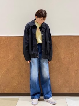 「メンズライクコーデ」｜「アイテム（ミリタリージャケット）」を使った、coen    いなむらさん（レディース・156cm）の冬コーディネート