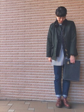 「orslow」｜「アイテム（ダウンジャケット/コート）」を使った、onoさん（レディース・170cm）の冬コーディネート