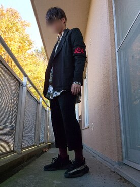 「SHAREEF（シャリーフ）のアイテム（レッグウェア）」を使った、しゃあさん（メンズ・168cm）の冬コーディネート