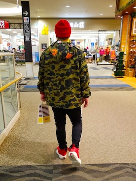 「A BATHING APE（アベイシングエイプ）のアイテム（ナイロンジャケット）」を使った、bigking21さん（メンズ・178cm）の春コーディネート