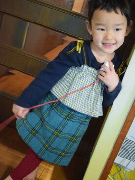 「アイテム（スカート）」を使った、一姫二太郎★★さん（キッズ・90cm）の冬コーディネート