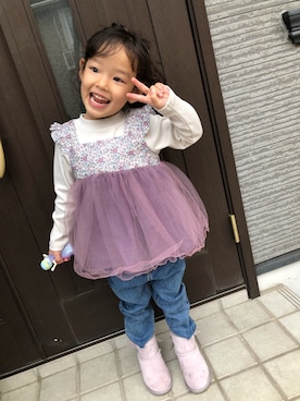 「アイテム（ブーツ）」を使った、一姫二太郎★★さん（キッズ・100cm）の秋コーディネート