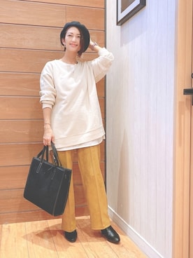 「マスタードイエロー」｜aaamiさん（レディース・154cm）の秋コーディネート