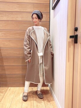 「パイピングコート」｜「アイテム（その他シューズ）」を使った、aaamiさん（レディース・154cm）の冬コーディネート