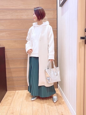 「DRESKIP（ドレスキップ）のアイテム（パーカー）」を使った、aaamiさん（レディース・154cm）の冬コーディネート