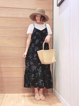 「雑材ハット」｜aaamiさん（レディース・154cm）の夏コーディネート