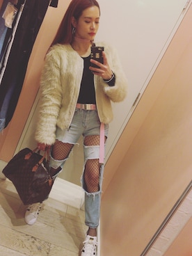 「streetsnap」｜「アイテム（アクセサリー）」を使った、baby1989さん（レディース・158cm）の冬コーディネート