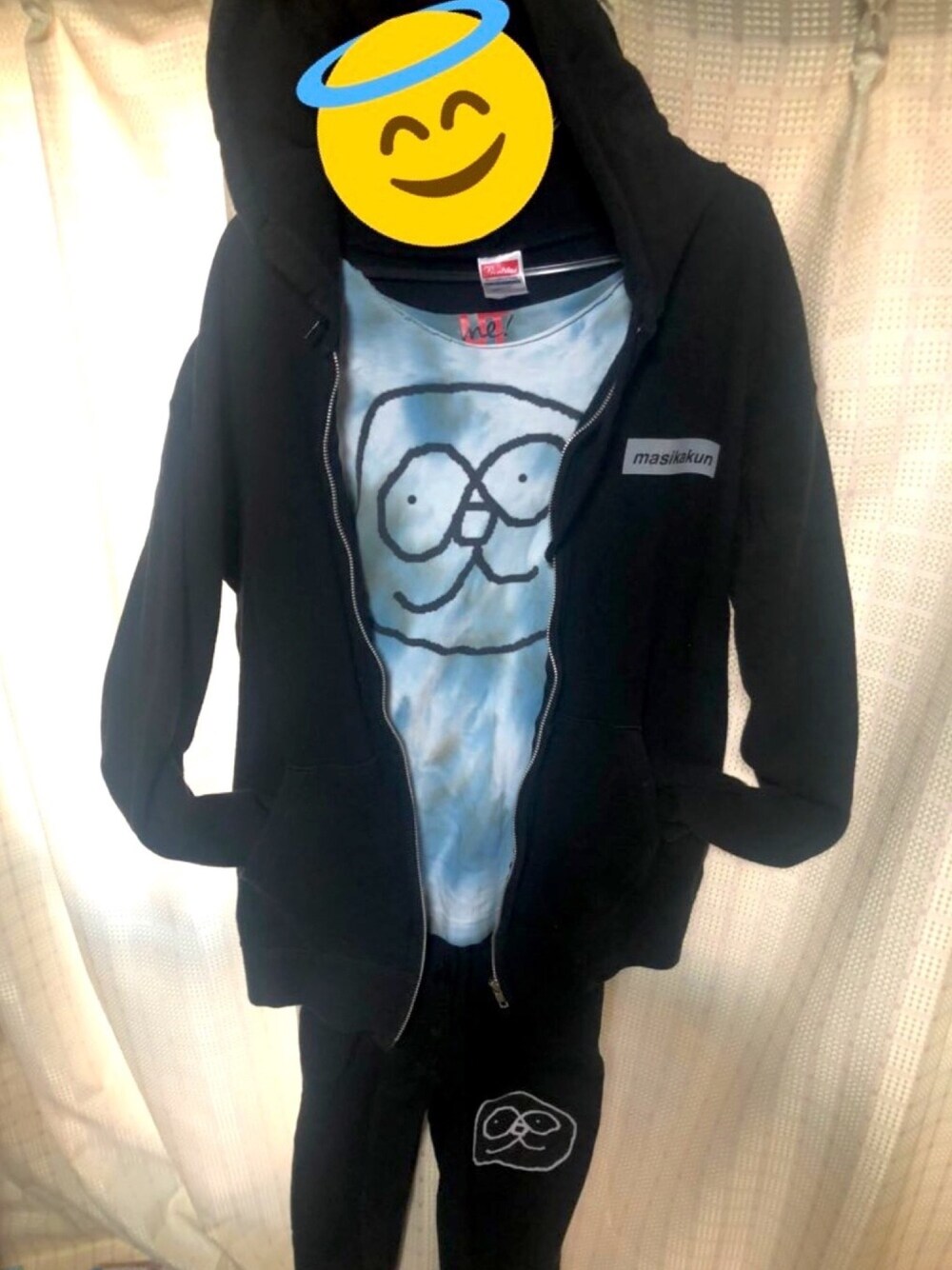 「休日スタイル、オリジナル、プレミアムダイ、ダイロンマルチ、タイダイ柄、ムラ染め、世界にひとつ、YouTuber、youtube、セットアップ」｜「UTme!のアイテム（Tシャツ/カットソー、ホワイト系）」を使った、masikakun@LINEスタンプ販売さん（メンズ・171cm）の春コーディネートの1枚目の写真