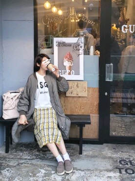 「MSGM（エムエスジーエム）のアイテム（スウェット）」を使った、yukaaa1027さん（レディース・161cm）の秋コーディネート