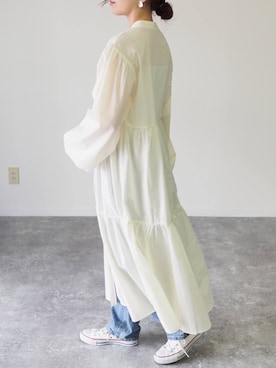 「春ワンピ」｜「アイテム（シャツワンピース）」を使った、Riberry_officialさん（レディース・158cm）の春コーディネート