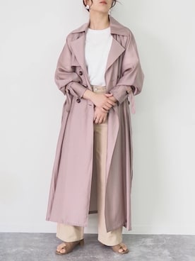 「シースルー」｜「アイテム（トレンチコート）」を使った、Riberry_officialさん（レディース・158cm）の春コーディネート
