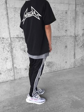 「fog（フォグ）のアイテム（Tシャツ/カットソー、ブラック系）」を使った、kuma1582さん（メンズ・180cm）の夏コーディネート