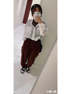 「ニコアンド」｜「アイテム（ハンチング/ベレー帽）」を使った、aiiiiikaさん（レディース・158cm）の夏コーディネート