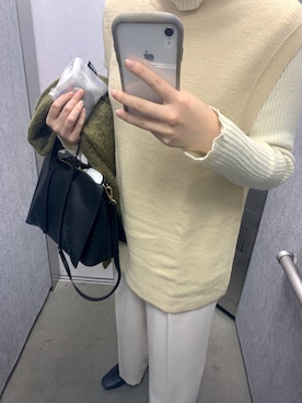 「6（ロク）の＜6(ROKU)＞GEORGETTE HIGH WAIST PANTS/パンツ ◆（その他パンツ）」を使った、ちづかさん（レディース・168cm）の秋コーディネート