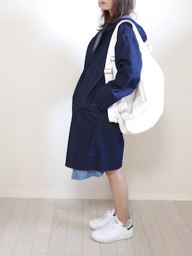 「デニムコート」｜もりのがっこうさん（レディース・161cm）の冬コーディネート