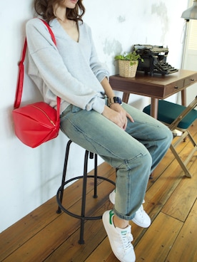 「カシミヤ」｜「アイテム（シューズ）」を使った、もりのがっこうさん（レディース・161cm）の冬コーディネート