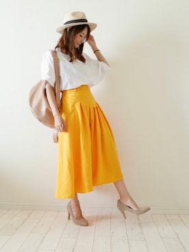 「試着」｜もりのがっこうさん（レディース・161cm）の夏コーディネート
