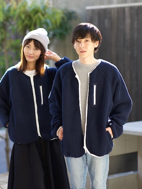 「お揃いコーデ」｜「アイテム（ニットキャップ/ビーニー）」を使った、もりのがっこうさん（レディース・161cm）の秋コーディネート