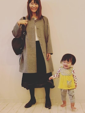 「スタッフコーデ」｜「アイテム（その他アウター）」を使った、もりのがっこうさん（レディース・161cm）の秋コーディネート