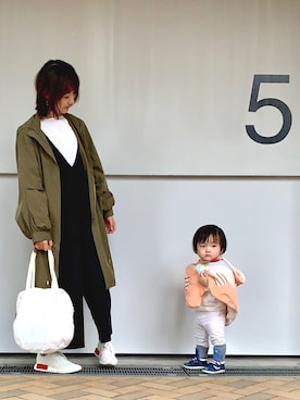 「ナイロンパーカー」｜「アイテム（スウェット）」を使った、もりのがっこうさん（レディース・161cm）の冬コーディネート