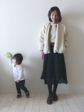 もりのがっこうさん（レディース・161cm）の冬コーディネート