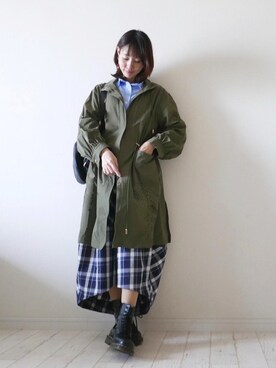 「ナイロンパーカー」｜「アイテム（ブーツ）」を使った、もりのがっこうさん（レディース・161cm）の春コーディネート