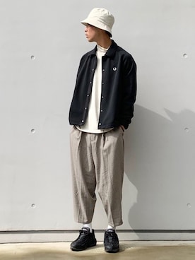 「KIJIMA TAKAYUKI」｜「アイテム（ブルゾン）」を使った、なかそにーさん（メンズ・175cm）の春コーディネート
