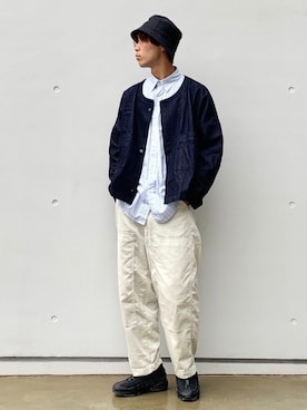 「DOOPZ（ドープス）のアイテム（デニムジャケット）」を使った、なかそにーさん（メンズ・175cm）の春コーディネート