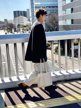 「UNIQLO（ユニクロ）のフリースノーカラーコート（その他アウター）」を使った、なかそにーさん（メンズ・175cm）の冬コーディネート