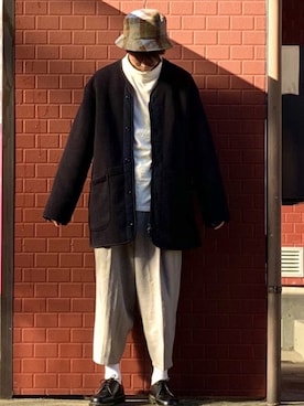「ENGINEERED GARMENTS」｜「アイテム（その他アウター）」を使った、なかそにーさん（メンズ・175cm）の冬コーディネート