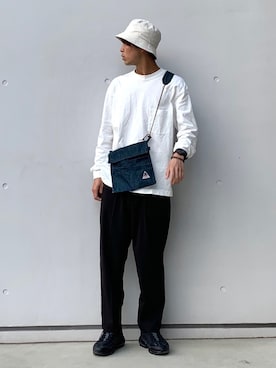 「FLAGSTUFF（フラグスタフ）のアイテム（パンツ）」を使った、なかそにーさん（メンズ・175cm）の春コーディネート