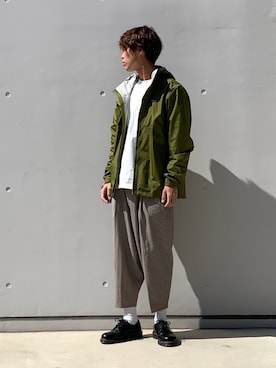 「HARE」｜「アイテム（ナイロンジャケット）」を使った、なかそにーさん（メンズ・175cm）の春コーディネート