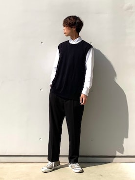 「FLAGSTUFF（フラグスタフ）のアイテム（パンツ）」を使った、なかそにーさん（メンズ・175cm）の春コーディネート