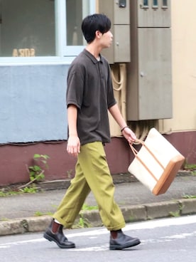 「Blundstone（ブランドストーン）のBlundstone/ブランドストーン　ｻｲﾄﾞｺﾞｱﾌﾞｰﾂ Men's（ブーツ）」を使った、なかそにーさん（メンズ・175cm）の夏コーディネート