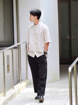 「FLAGSTUFF（フラグスタフ）のアイテム（パンツ）」を使った、なかそにーさん（メンズ・175cm）の秋コーディネート
