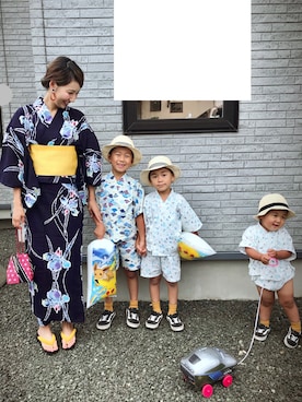 「浴衣コーデ」｜「アイテム（帽子）」を使った、saoriさん（キッズ・171cm）の夏コーディネート