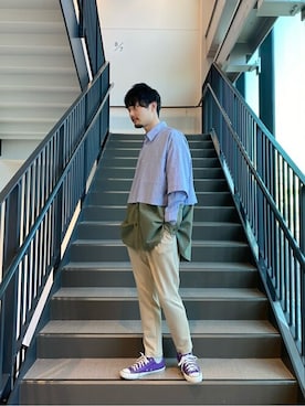 「#ブルー」｜「アイテム（ジャケット/アウター）」を使った、Takaya Yamaguchiさん（メンズ・176cm）の冬コーディネート