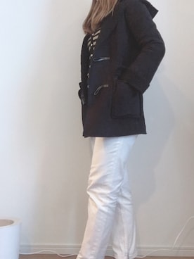 「ホワイトデニム」｜「アイテム（ムートンコート）」を使った、renaさん（レディース・160cm）の冬コーディネート