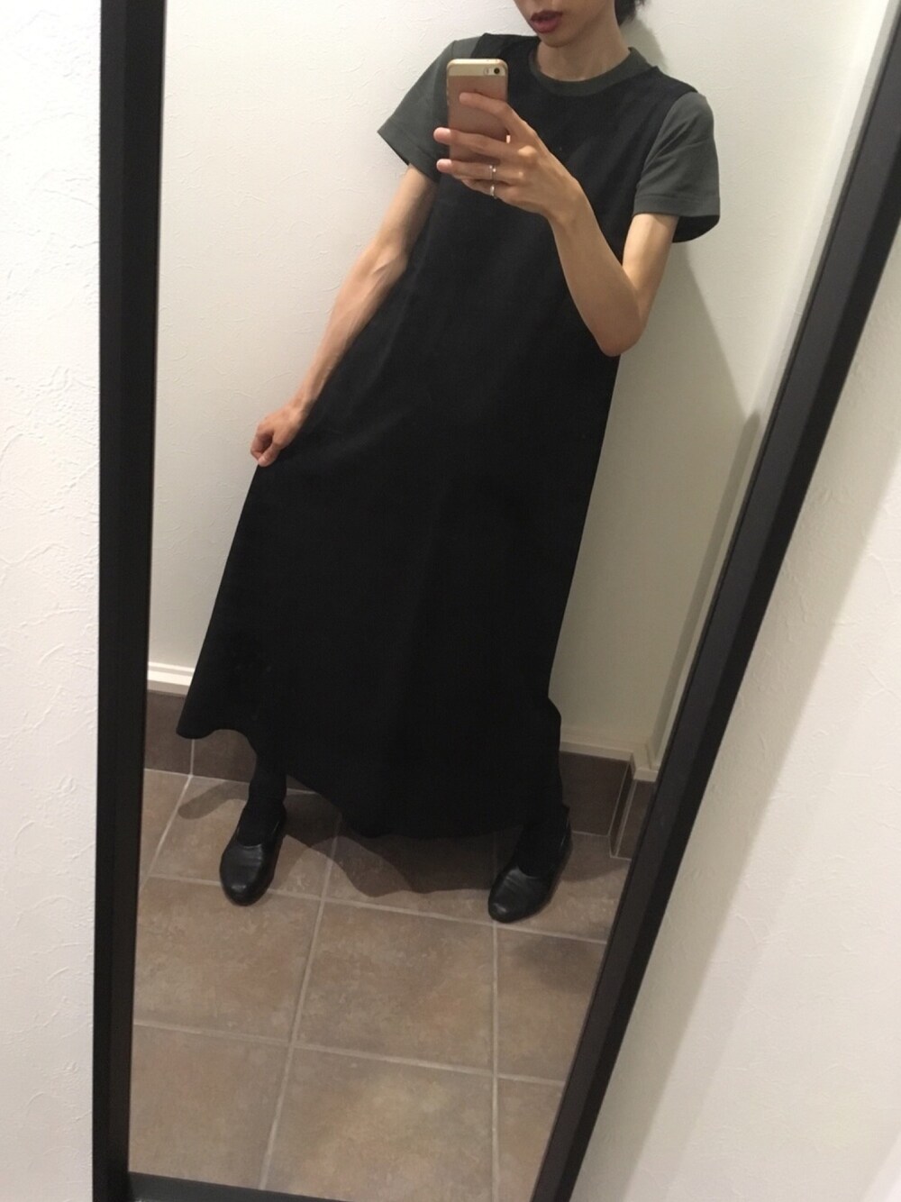「プチプラ、部屋着、ユニクロ」｜「UNIQLOのアイテム（ワンピース/ドレス、ブラック系）」を使った、なひっぺ。さん（レディース・160cm）の夏コーディネートの1枚目の写真