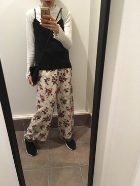 「YEAR FEW OF MY FAVORITE THINGS（イヤーフューオブマイフェイバリットシングス）のフレアスリーブプルオーバー（Tシャツ/カットソー）」を使った、なひっぺ。さん（レディース・160cm）の夏コーディネート