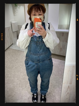 「GAP（ギャップ）のアイテム（オールインワン・サロペット）」を使った、yamaさん（レディース・152cm）の春コーディネート